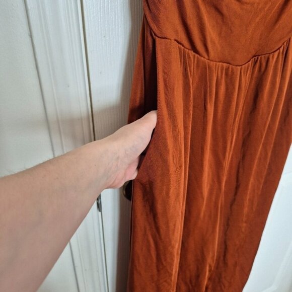 🍄 50% OFF - Maeve Anthropologie Enchantment Orange Jumpsuit Small - Picture 4 of 10
